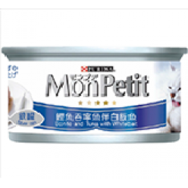 Mon Petit - 銀罐 - 鰹魚吞拿魚伴白飯魚 - 85g x 1箱 (24罐)